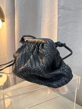 Anthropologie Vegan Leather Woven Bag Clutch